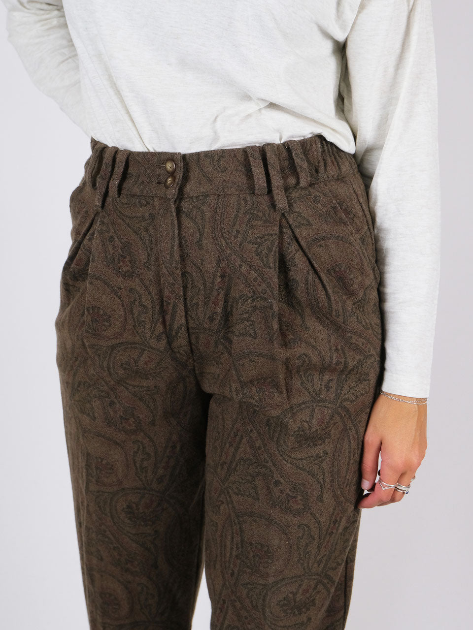 Wool trousers paisley pattern
