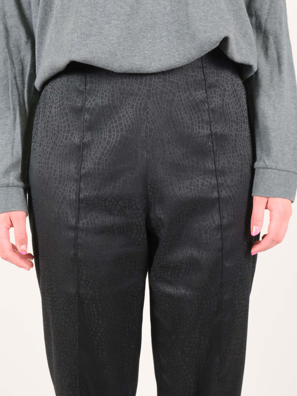 Black structured trousers