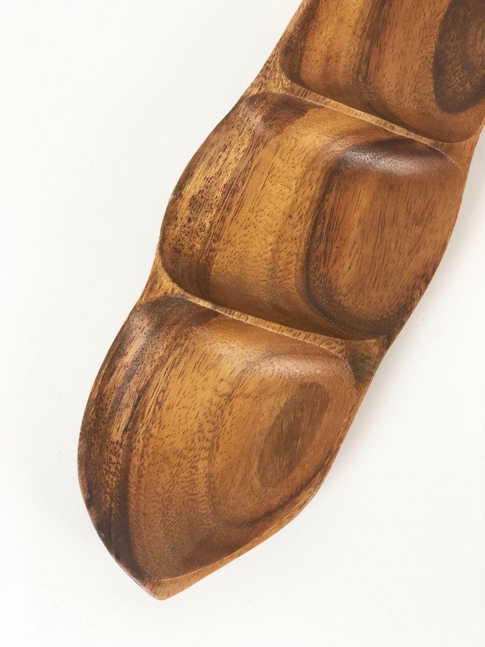 Teak bowl with three compartments
