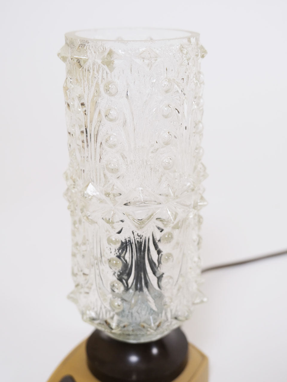 Table lamp crystal beige and brown
