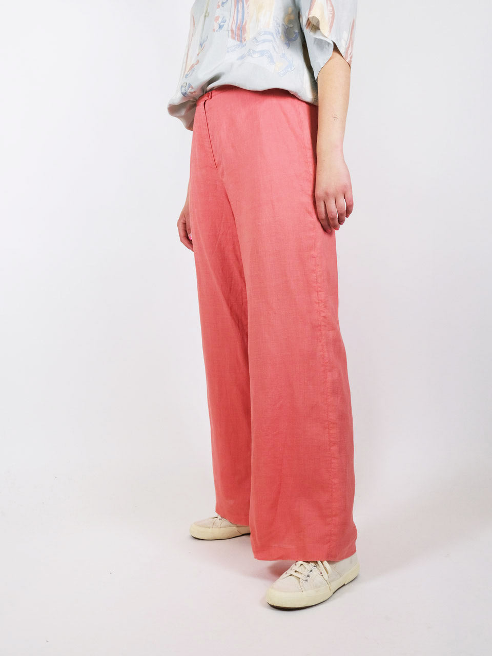 Linen trousers coral