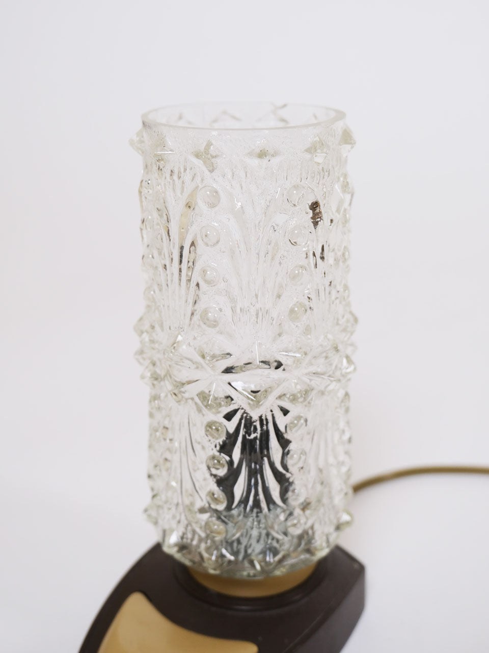 Table lamp crystal brown and beige