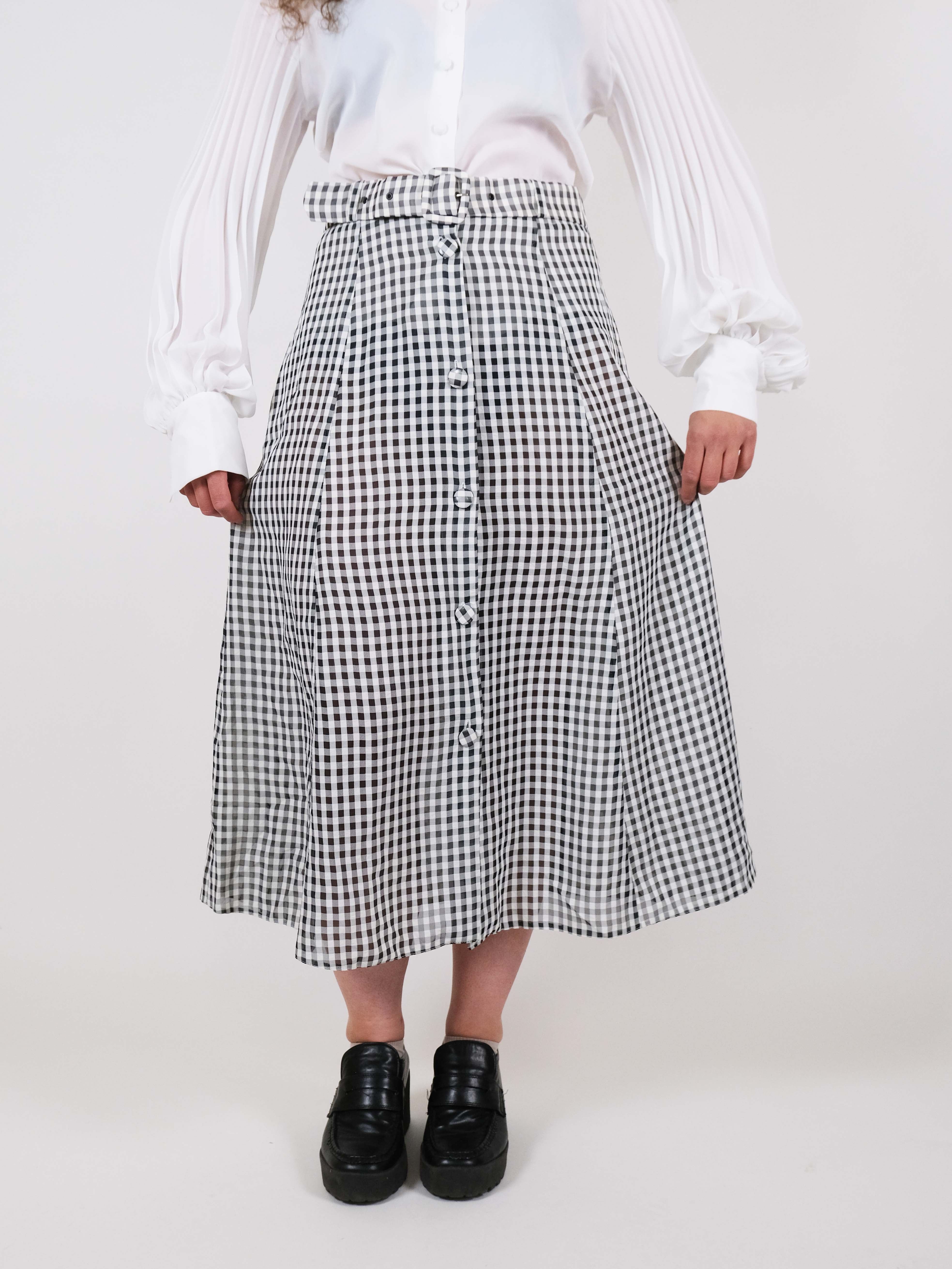 Midi skirt black and white