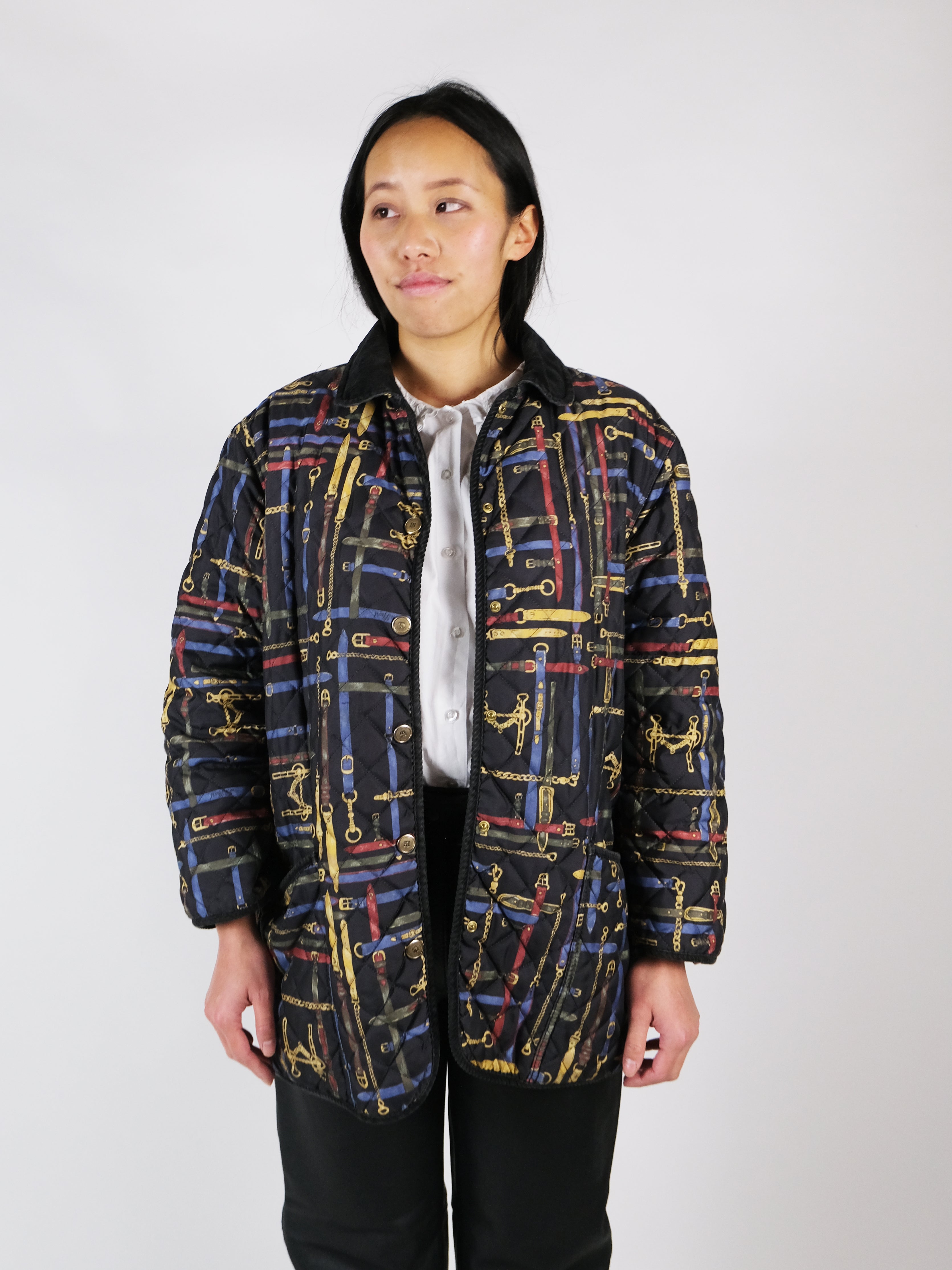 Quilted jacket black pattern