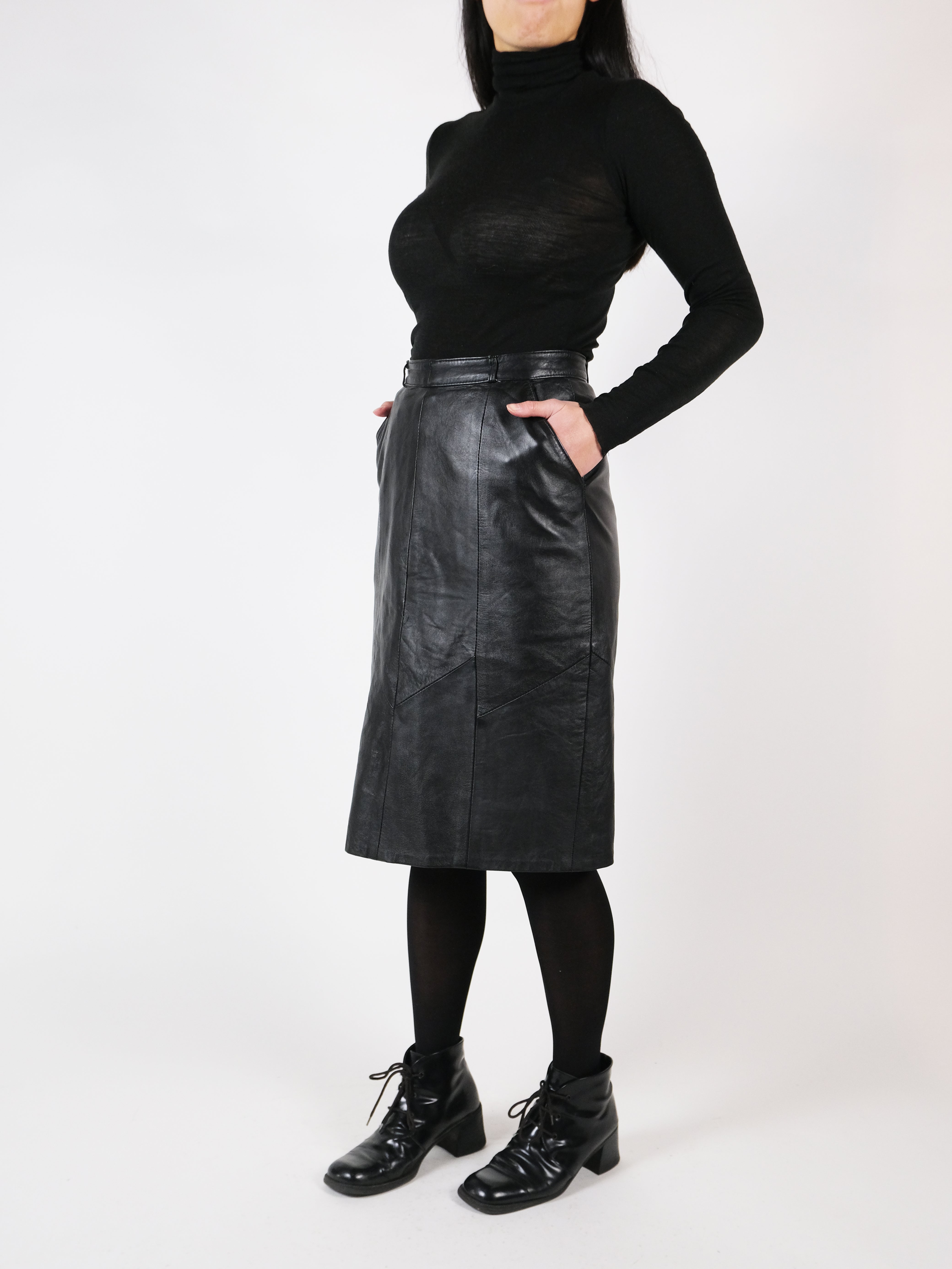 Leather skirt black