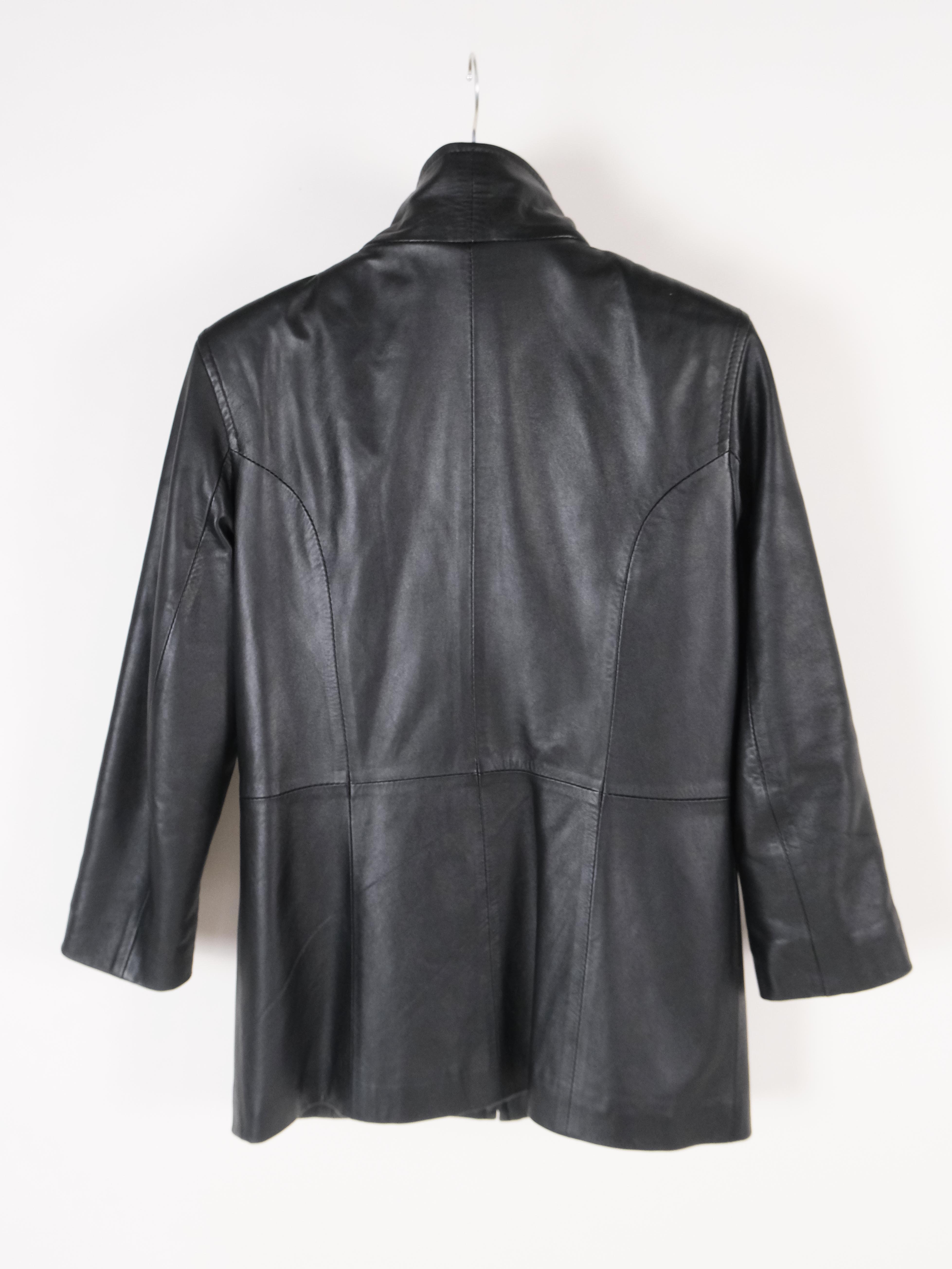 Carlo Colucci Leder Jacke schwarz