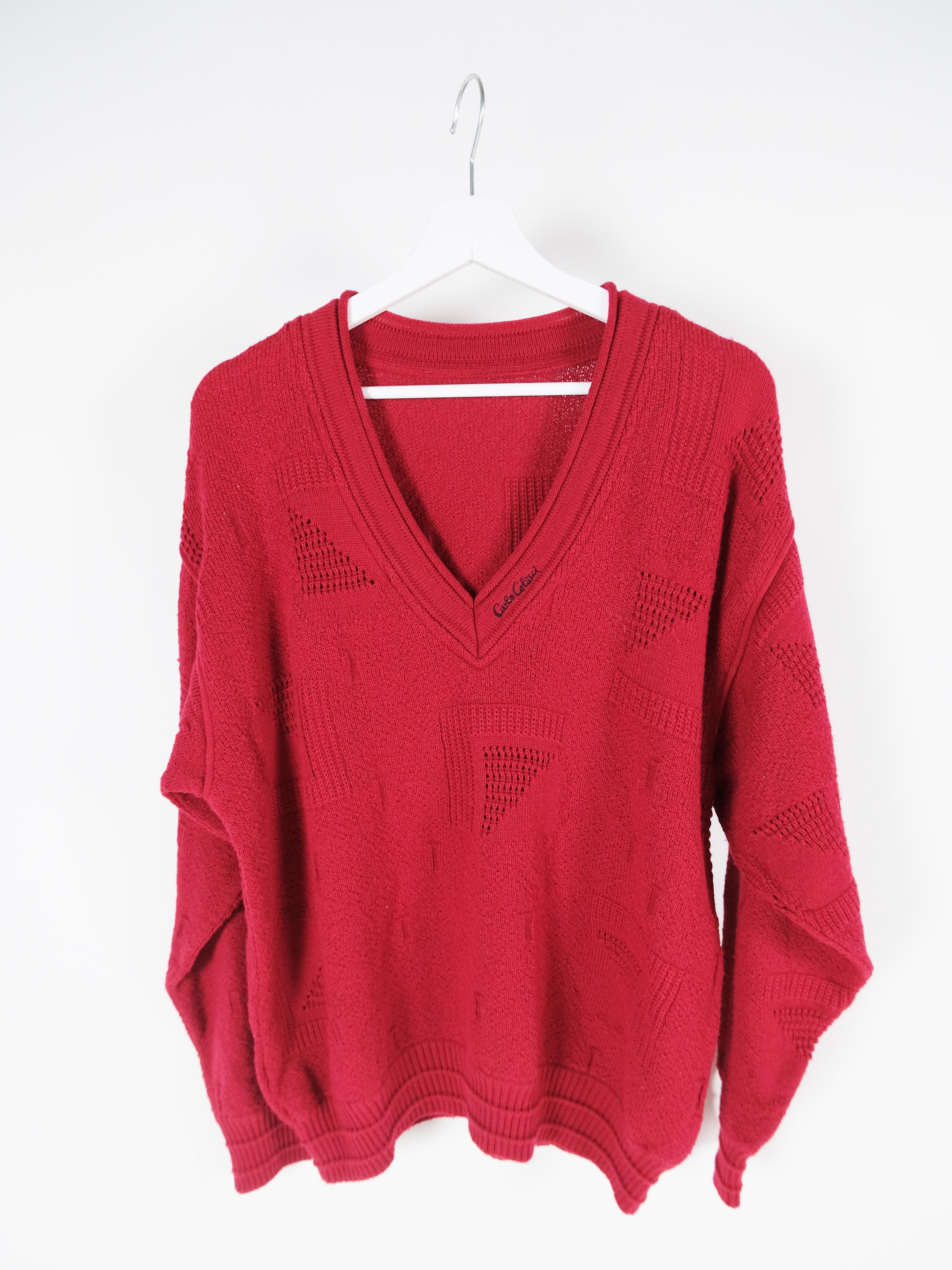 Carlo Colucci vneck Sweater rot