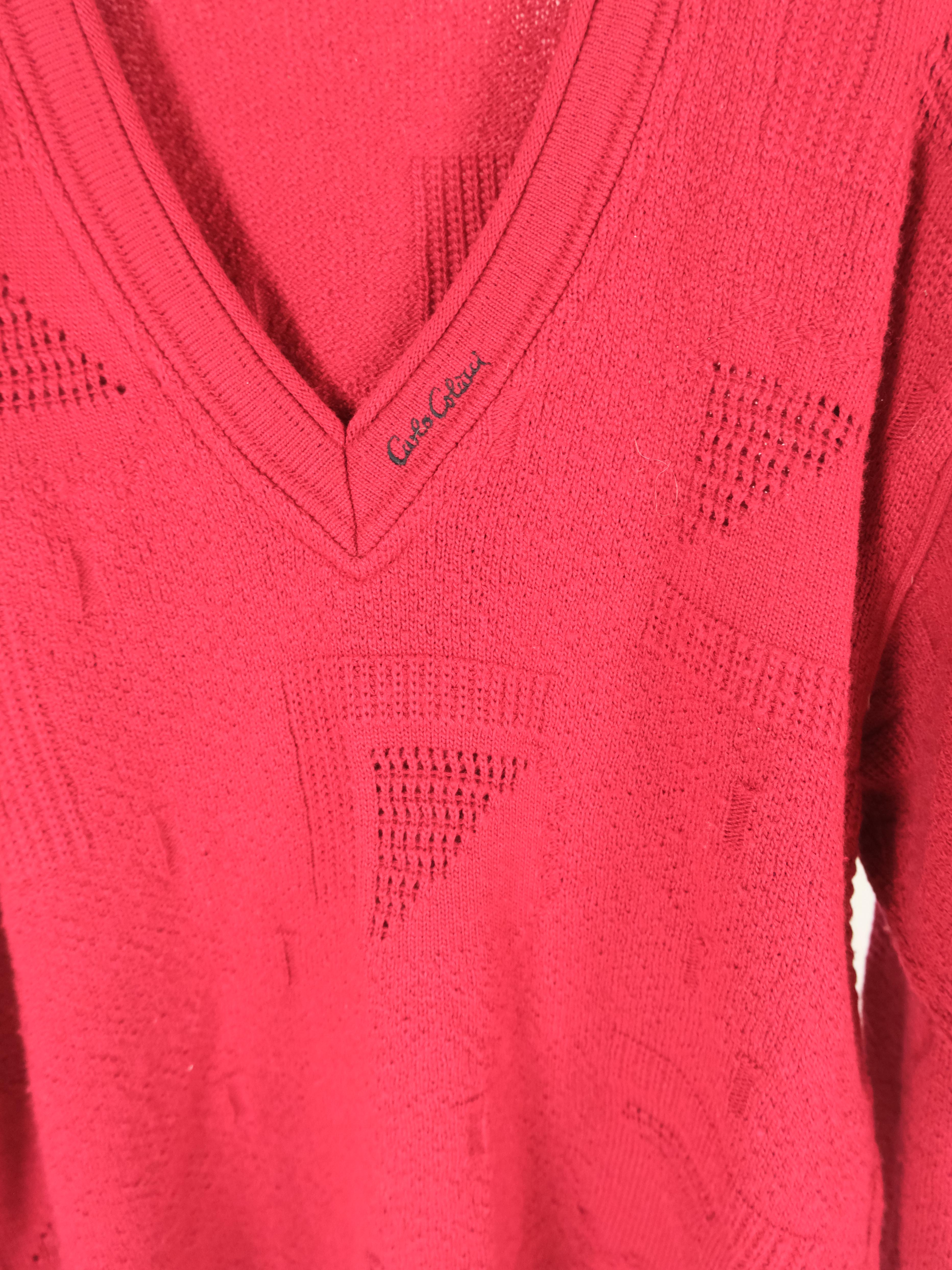 Carlo Colucci vneck Sweater rot