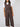 Brown button placket jumpsuit