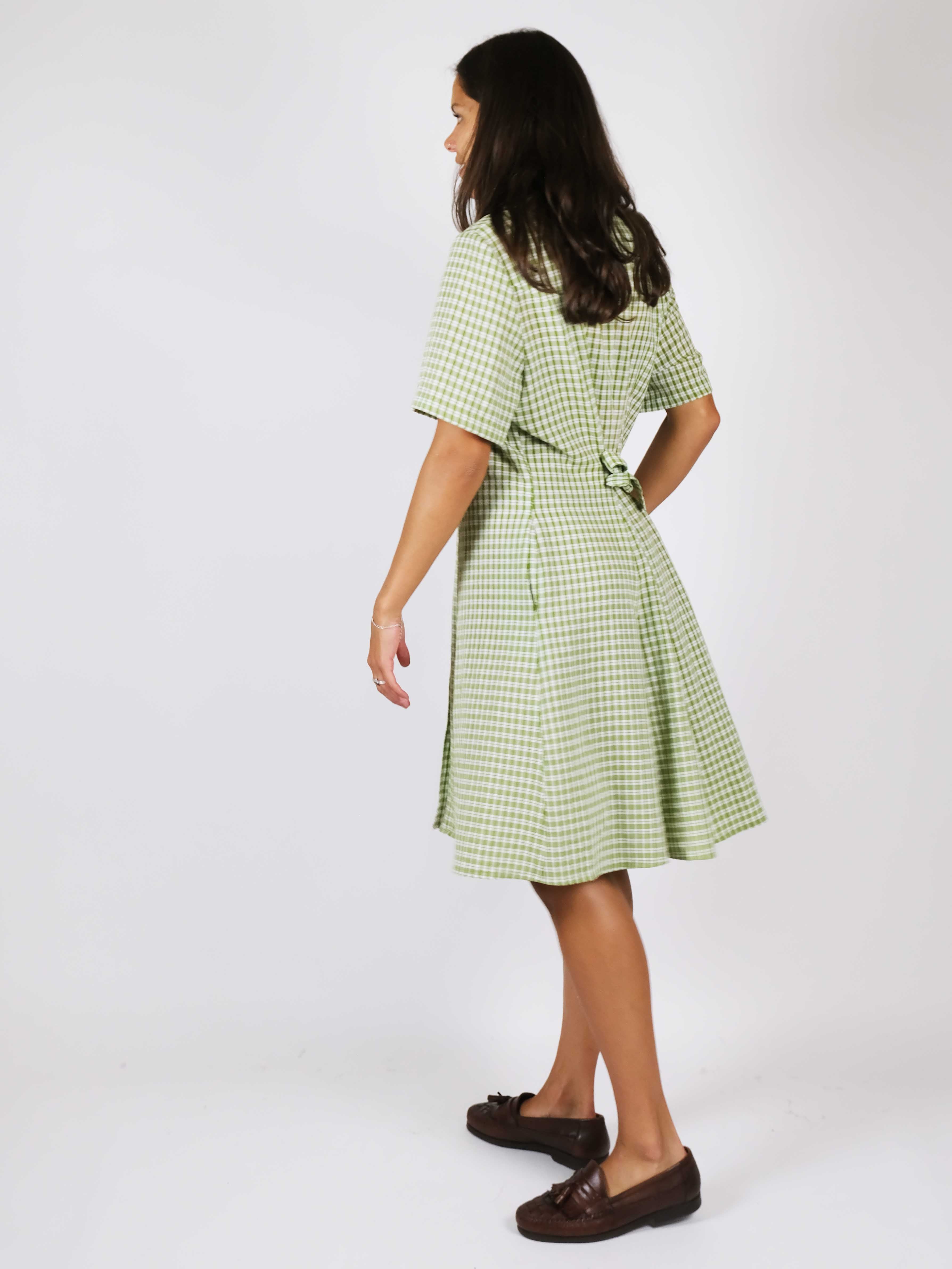 Green checked dress